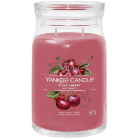 Yankee Candle Black Cherry - Sviečka s vôňou zrelej čerešne Signature veľké sklo 2 knôty 567 g