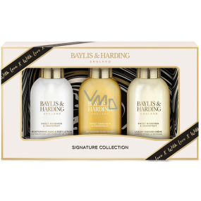 Baylis & Harding Tangerine and Grapefruit sprchový krém 100 ml + telové mlieko 100 ml + sprchový gél 100 ml + telová hubka, kozmetická sada pre ženy