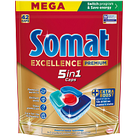 Somat tablety do umývačky Excellence Premium 5v1, 42 ks