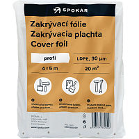 Spokar zakrývací fólie na maľovanie, 30 µ, 20 m², 4 × 5 m