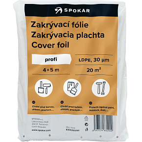 Spokar zakrývací fólie na maľovanie, 30 µ, 20 m², 4 × 5 m