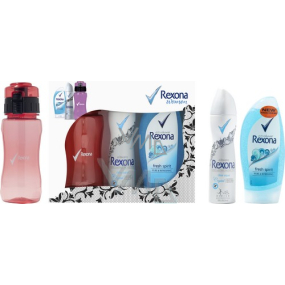 Rexona Fresh Crystal Aqua 150 ml + Fresh Spirit sprchový gél 250 ml + fľaša, pre ženy kozmetická sada