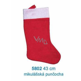 Mikuláš / Santa vianočné pančucha 43 cm, červenobiela