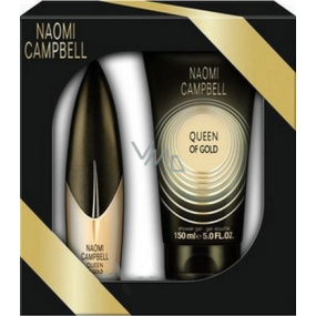 Naomi Campbell Queen of Gold toaletná voda 15 ml + sprchový gél 50 ml, darčeková sada