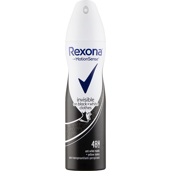 Rexona antiperspirant Invisible na čierne a biele oblečenie, 150 ml