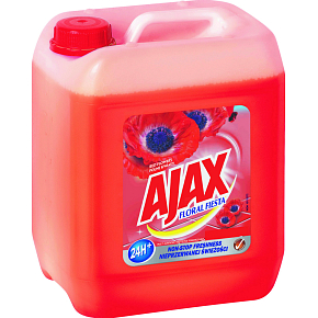 Ajax na podlahy a povrchy Floral Fiesta Red Flowers univerzálny čistiaci prostriedok, vlčí mak, 5 l