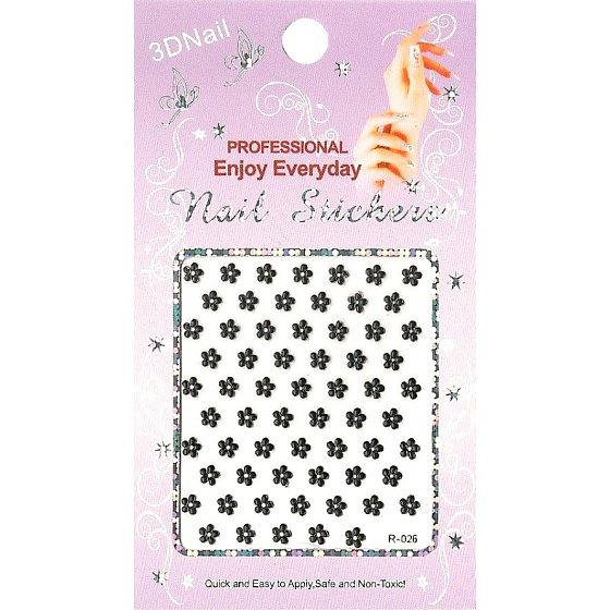 Nail Stickers 3D nálepky na nechty 1 aršík 10100 R-026