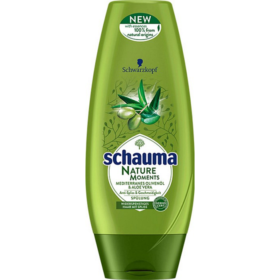 Schauma Nature Moments Stredomorský olivový olej a Aloe Vera regeneračné proti štiepeniu končekov balzam na vlasy 200 ml