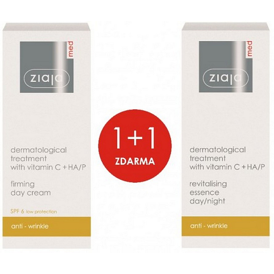 Ziaja Med Dermatitis Vitamin C & Hyaluronic spevňujúci krém na deň 50 ml + Med Dermatitis Vitamin C & Hyaluronic esencia 30 ml, duopack
