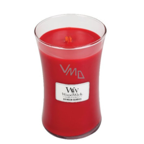 WoodWick Crimson Berries vonná sviečka s dreveným knôtom a skleneným viečkom veľká 609,5 g