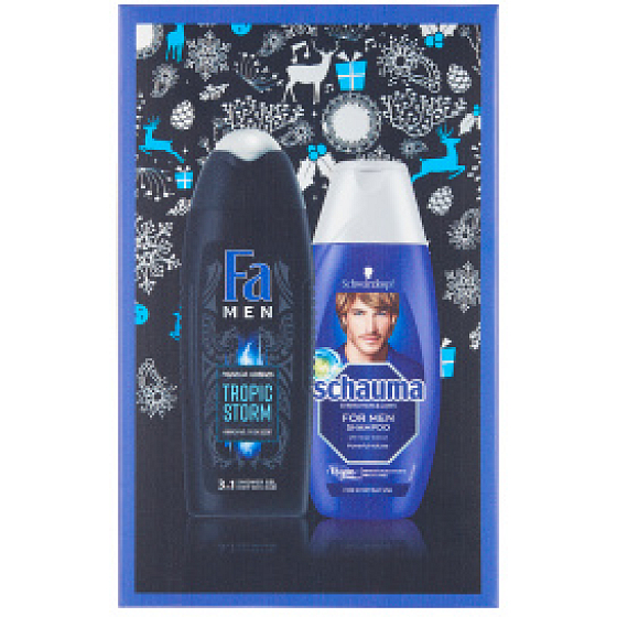 Fa Men Tropic Storm sprchový gél 250 ml + Schauma Men šampón na vlasy 250 ml, kozmetická sada