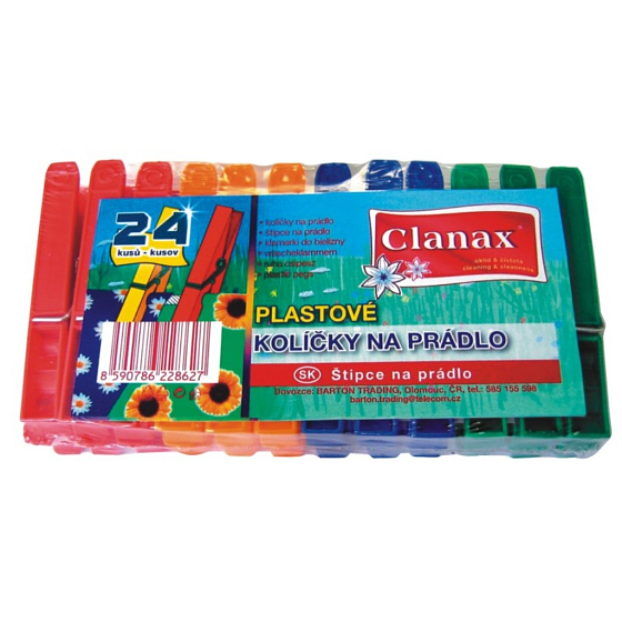 Clanax Štipce na prádlo plastové 24 kusov