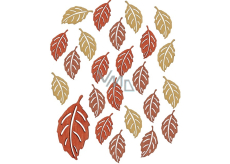 Drevené jesenné listy 2 cm 24 kusov vo vrecku