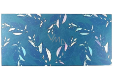 Albi Obálka na blahoželanie - Obálka na peniaze Tapeta Listy na modrej 9 x 19 cm