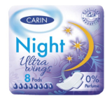 Carine Ultra Wings Night intímne vložky 8 kusov