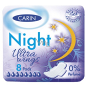 Carine Ultra Wings Night intímne vložky 8 kusov