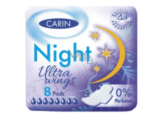 Carine Ultra Wings Night intímne vložky 8 kusov