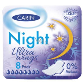 Carine Ultra Wings Night intímne vložky 8 kusov