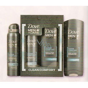 Dove Men + Care Clean Comfort sprchový gel 250 ml + antiperspirant 150 ml, kozmetická sada