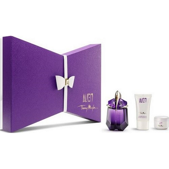 Thierry Mugler Alien toaletná voda pre ženy 30 ml + sprchový krém 30 ml + telový krém 15 ml, darčeková sada