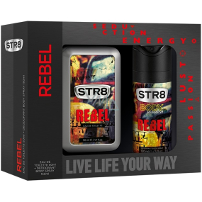 Str8 Rebel toaletná voda pre mužov 50 ml + dezodorant sprej 150 ml, darčeková sada