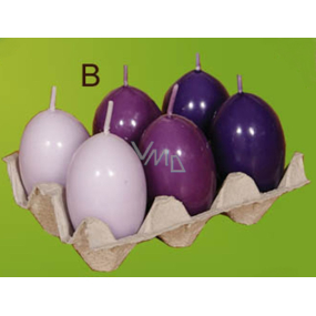 Lima Vajíčko s vôňou sviečka fialová 40 x 60 mm sada 6 kusov