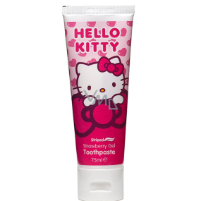 Hello Kitty Jahoda zubná pasta s obsahom fluóru pre deti 75 ml
