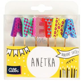 Albi Tortové sviečky meno - Anetka, 2,5 cm