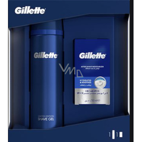 Gillette Sensitive gél na holenie 200 ml + balzam po holení 50 ml, kozmetická sada, pre mužov