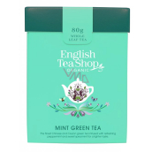 English Tea Shop Bio Zelený čaj s mätou sypaný 80 g + drevená odmerka so sponou