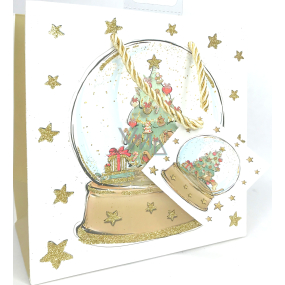 Epee Darčeková papierová taška 17 x 17 x 9 cm Vianočný Merry Christmas sněžítko CD LUX malá