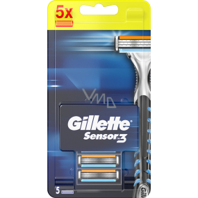 Gillette Sensor 3 náhradné hlavice 5 kusov pre mužov