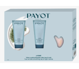 Payot Lisse Sleeping Creme Resurfacante vyhladzujúci a regeneračný nočný krém proti vráskam 30 ml + Lisse Creme Lissante Rides ochranný a vyhladzujúci denný krém proti vráskam 30 ml + masážny kameň Gua Sha, kozmetická sada pre ženy