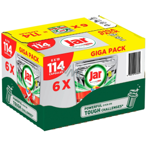 Jar Platinum Plus All in One Kapsule do umývačky riadu Lemon box 6 x 19 kusov