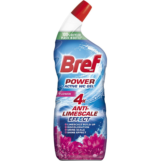 Bref WC gél Power Aktiv Gel Kvetinový s osviežovačom, 750 ml