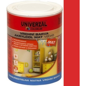 Colorlak Akrylcol Mat V2045 vodouriediteľná matná vrchná farba Červená 0,6 l