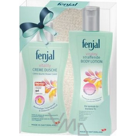 Fenjal Vitality sprchový gél 200 ml + telové mlieko 200 ml + rukavice na kúpanie, kozmetická sada
