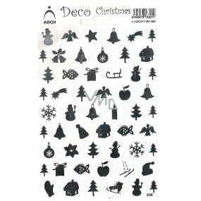 Arch Holografické dekoračné samolepky vianočné rôzne motívy strieborné