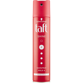 Taft Shine lesk, lak na vlasy so silnou fixáciou a intenzívnym leskom, sila fixácie 4, 250 ml