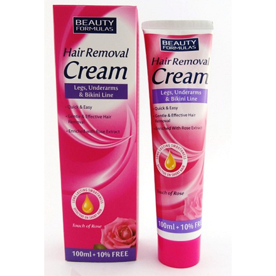 Beauty Formulas Ruže depilačný krém na nohy, podpazušie a oblasť bikín 110 ml
