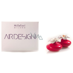 Millefiori Milano Air Design Difuzér kvetina nádobka pre vzlínaniu vône pomocou porézny vrchnej časti mini červená 2 kusy, 80 ml, 7 x 6 cm