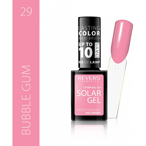 Reverz Solar Gél gélový lak na nechty 29 Bubble Gum 12 ml