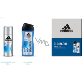 Adidas Climacool antiperspirant deodorant sprej pre mužov 150 ml + 3v1 sprchový gél na telo, tvár a vlasy 250 ml, kozmetická sada