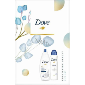 Dove Nourishing Deeply vyživujúce sprchový gél 250 ml + antiperspirant sprej 150 ml, kozmetická sada