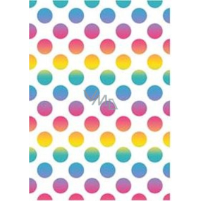 Ditipo Darčekový baliaci papier 70 x 100 cm Biela farebné kolieska 2 hárky
