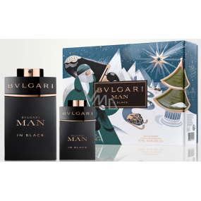 Bvlgari Man In Black parfumovaná voda pre mužov 100 ml + parfumovaná voda 15 ml, darčeková sada pre mužov