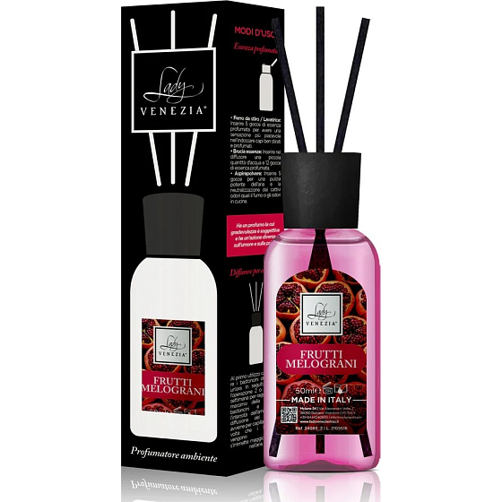Lady Venezia Fruti Melograni - Aróma difuzér s tyčinkami na postupné uvoľňovanie vône 50 ml