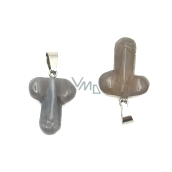 Achátový penis pre šťastie, prívesok prírodný kameň ručne brúsený cca 11 x 22 mm