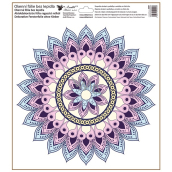 Okenná fólia bez lepidla Fialová mandala 30 x 33,5 cm
