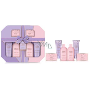 Baylis & Harding Sprchový gél s jojobou a vanilkou 300 ml + mlieko do kúpeľa 300 ml + tuhé mydlo 150 g + sprchový krém 130 ml + telové mlieko 130 ml + kryštály do kúpeľa 100 g, kozmetická sada pre ženy